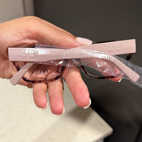 Prada Women's Brown and Rose Tortoise Glasses - Picture 3 of 4